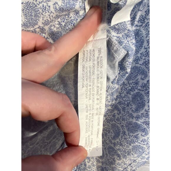 Zara Man Tailoring Slim Fit Long Sleeve Button Down Shirt Size M White Blue - Picture 10 of 11